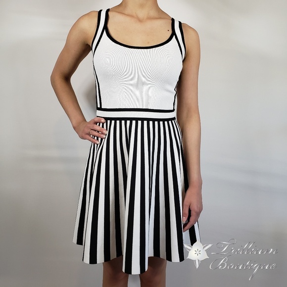 Guess Women's Sweater Fit n' Flare Striped Dress S - Picture 2 of 7